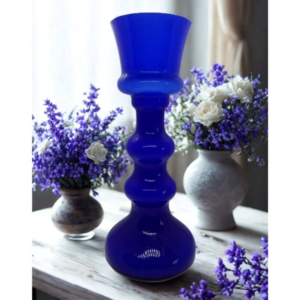 Vintage Enesco Deep Blue Cased Vase - Picture 5 of 7
